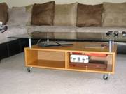 IKEA blond glass top coffee table and TV stand