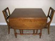 Antique Duncan Phyfe , Gateleg Table W/4 Chairs, 2mid. Leafs Mintcond