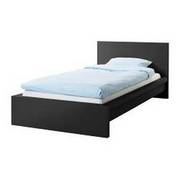 Ikea Wood Bed (Twin) with Mattress