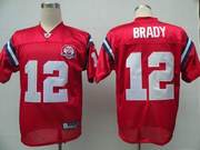 NFL New England Patriots 12 Tom Brady red Jerseys